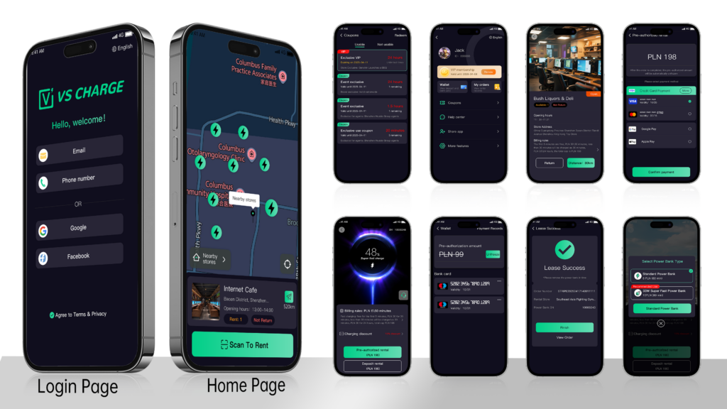 VSCHARGE shared power bank stations Softwre