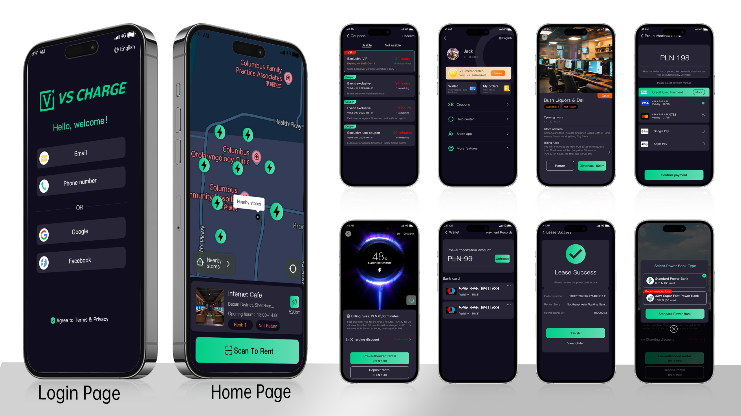 VSCHARGE shared power bank stations Softwre