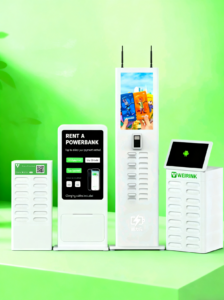 VSCHARGE A07-08S 8 slot power bank rental station with touchscreen