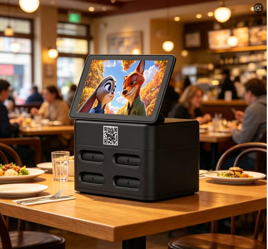 4 slots power bank station with screen
