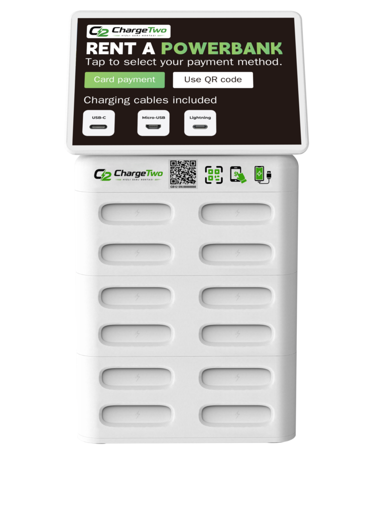 12 slots power bank station with screen