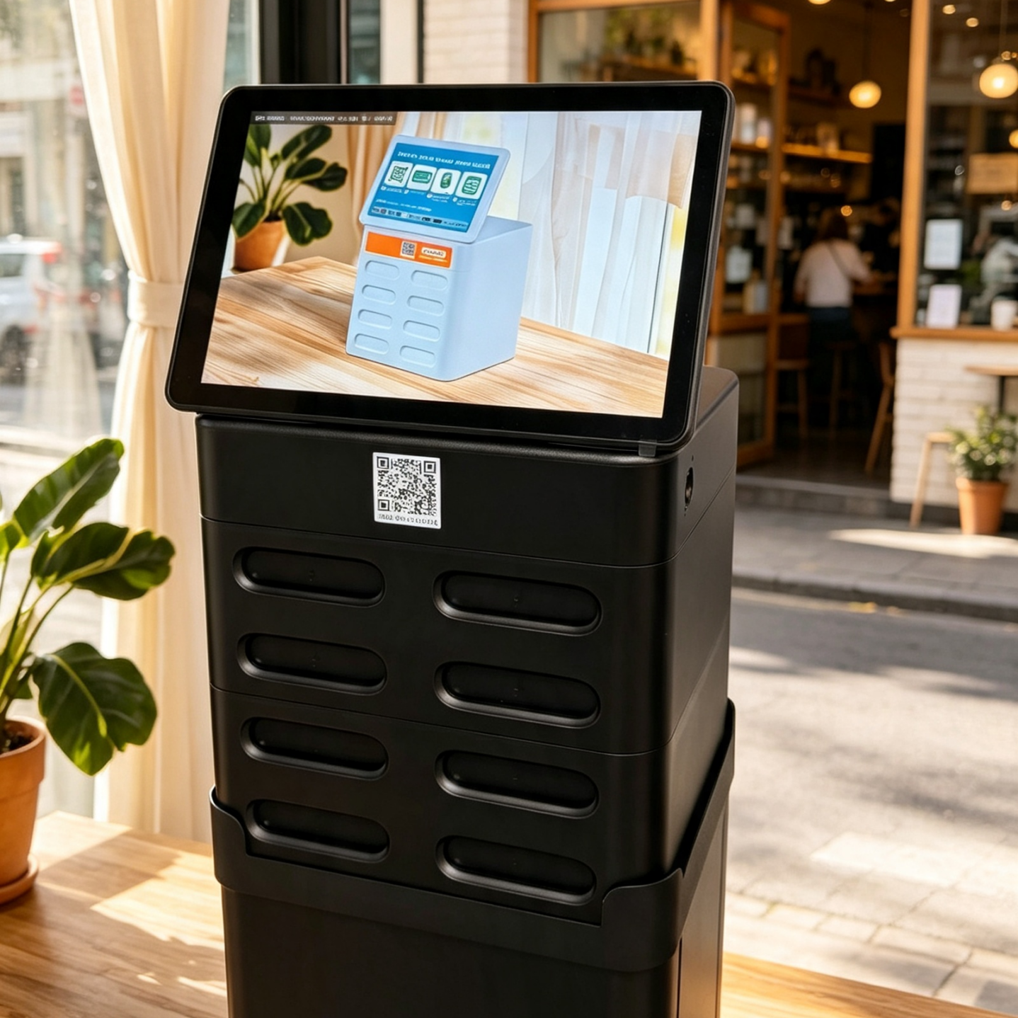 shared power bank station with display screen