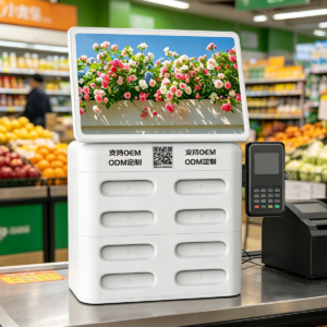 POS Shared power bank rental station in supermarket