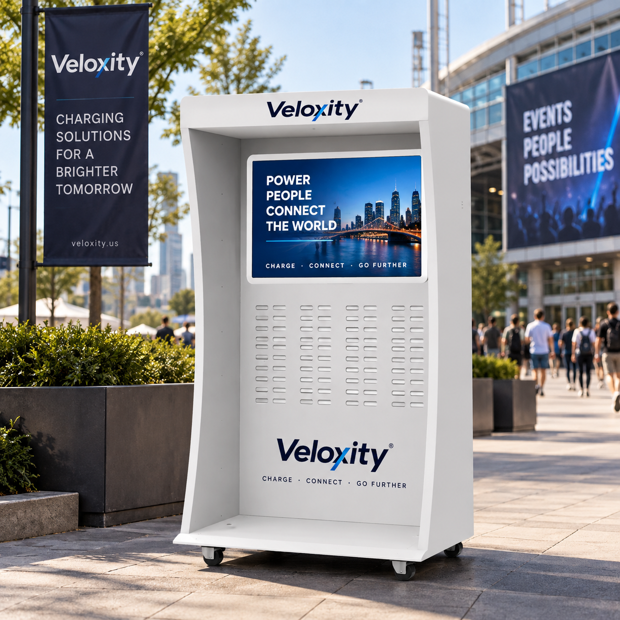 eloxity advertising power bank station for the U.S. market